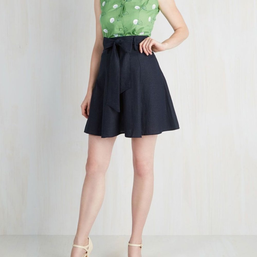 Elegant Black A-Line Skirt